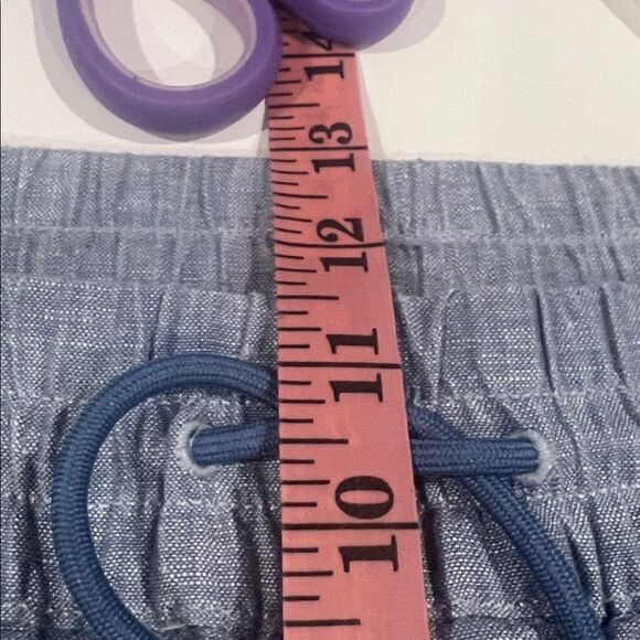 Athleta Retreat Linen Wide Leg Pant Chambray Blue Size 12 slits on sides - Picture 10 of 12